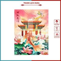Tranh Cá Chép hóa rồng, tranh tráng gương trang trí nhà cửa, nhiều mẫu, nhiều kích thước
