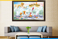 Tranh cá chép hóa rồng ý nghĩa phong thủy tốt AmiA 2313
