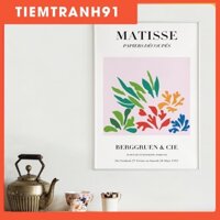 Tranh Canvas Cao Cấp | Tranh Matisse Tate Modern Cutouts Poster, French Wall Art, Soft Colorful Matisse