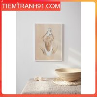 Tranh Canvas Cao Cấp | Tranh màu nước - Woman's Body Fine Line Print Neutral, Abstract Art, Watercolor People