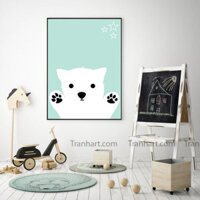 Tranh canvas chú gấu con bắc cực