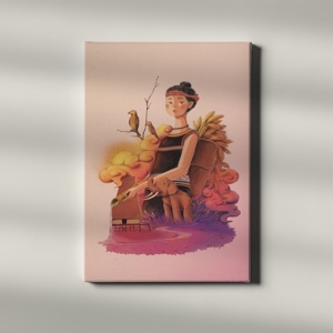 Tranh Canvas Cô gái Tây Nguyên