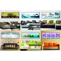 Tranh canvas đàn cò tung cách nghệ thuật, tranh trang trí phòng khách núi non, dòng sông hùng vĩ