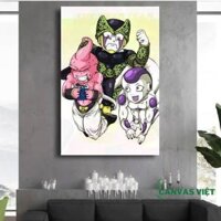 Tranh canvas Dragonball Frieza,Cell, mabư chibi  K015