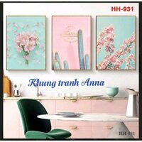 Tranh canvas giá rẻ sét 3 xương rồng  KT:35×50/1 tấm