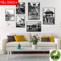 Tranh canvas Hà Nội treo nhà hàng, quán Cafe siêu đẹp giá rẻ, tranh khung gỗ siêu cao cấp