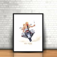 Tranh canvas Sài Gòn Sau Vai 30x40 giá đã kèm khung