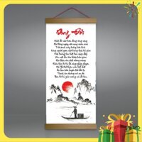 Tranh canvas thả nẹp gỗ “Dòng đời” R4010