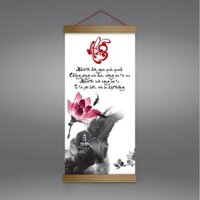 Tranh canvas thả nẹp gỗ “Nhẫn” T4043