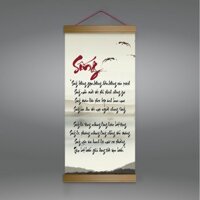 Tranh canvas thả nẹp gỗ “Sống” T4033