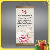 Tranh canvas thả nẹp gỗ “Sống” R4034
