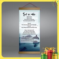 Tranh canvas thả nẹp gỗ “Tình và Đạo” R4025