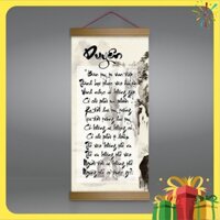 Tranh canvas thả nẹp gỗ “Duyên” R4029