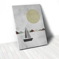 Tranh Canvas Thuyền Buồm Trên Mặt Biển Xám (40x60cm - 50x75cm - 60x90cm)