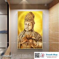 Tranh canvas trang trí Phật Giáo - Tượng Vi Đà Thiên Tướng - TPG058