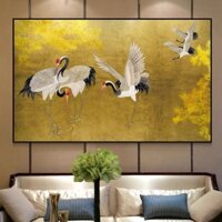 Tranh canvas treo tường bạch hạc indochine 90 x 60 cm