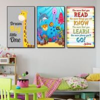 Tranh Canvas Treo Tường Bé Vui Học