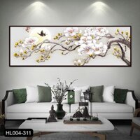 Tranh canvas treo tường ĐẸP hoa ngọc lan khổ ngang sang trọng - 120 x 40 cm