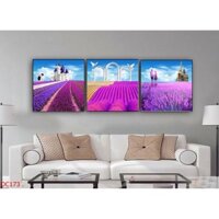Tranh canvas treo tường đồng hoa lavender màu tím lãng mạn