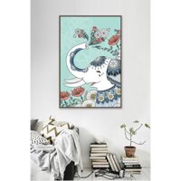 Tranh canvas treo tường hình voi vui vẻ IB4 -1042- 40 x 60 cm