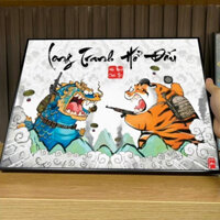 Tranh Canvas Vô Tri, Khung Ảnh Chế Hài , Tranh Treo Tường Mã Đáo Thành Công, Mãnh Hổ Hạ Sơn, Long Tranh Hổ Đấu