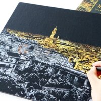 Tranh cạo cảnh đêm Florence - Ý