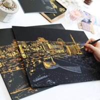 Tranh cạo cảnh đêm Las Vegas - Mỹ