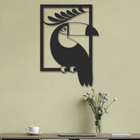Tranh Cắt Laser Trang Trí Dán Tường Hình Ảnh Chim Vẹt, Toucan Bằng Gỗ MDF, Tranh Decor Nghệ Thuật