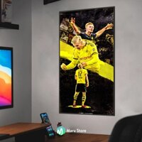 Tranh Cầu Thủ Bóng Đá Haaland Treo Tường Có Khung Composite