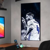 Tranh Cầu Thủ Bóng Đá Ramos Có Khung Composite Trang Trí Góc Gaming Phòng Khách