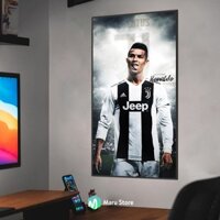 Tranh Cầu Thủ Bóng Đá Ronaldo Treo Tường Có Khung Trang Trí Quán Coffee Sang Trọng