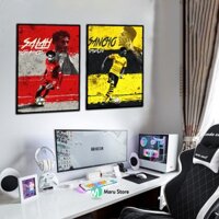 Tranh Cầu Thủ Bóng Đá Treo Tường Có Khung Trang Trí Quán Coffee