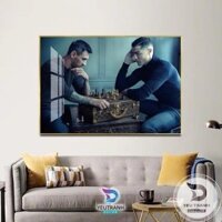 Tranh Cầu Thủ Siêu Sao Bóng Đá Tráng Gương Treo Tường Ranaldo Messi Neymar Mbappe CR7 M10 Real madrid MU Decor