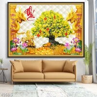 Tranh cây hoa mai vàng - gạch 3D