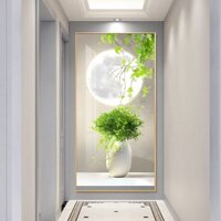 Tranh Cây Xanh Tươi Mát 3D Size To Chất Liệu Tráng Gương UV Cao Cấp, Tranh Treo Tường Hành Lang Lối Vào Chiếu Nghỉ