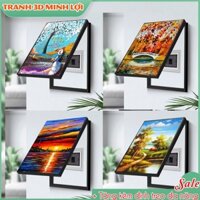 Tranh Che Ổ Điện Tranh Che Hộp Điện Đứng Tráng Gương Khung Bảng Lề Gấp Mở Tiện Lợi TẶNG KÈM ĐINH TREO TOĐ47