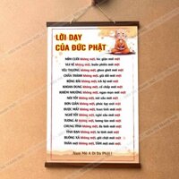 Tranh chữ Lời Dạy Của Đức Phật treo tường nẹp gỗ 40x60cm bằng vải phủ bóng cao cấp dày dặn