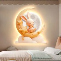 Tranh chú thỏ trên cung trăng siêu cute