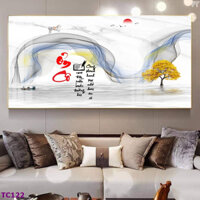 Tranh Chữ Thư Pháp Công Ơn Thầy Cô - Tranh Laminate Tráng Gương Treo Tường 20/11 (50x100cm)
