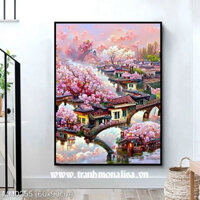 (tranh chưa thêu, chưa khung)Tranh thêu kín Mùa Xuân (MN0255)  Kích thước: 60×90 cm.