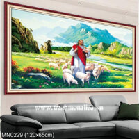 (tranh chưa thêu, chưa khung)Tranh thêu kín Chúa Giêsu (MN0229) Kích thước: 120×65 cm.