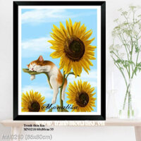 (tranh chưa thêu, chưa khung)Tranh thêu kín Mèo con ngộ nghĩnh (MN0210) Kích thước: 65×80 cm.