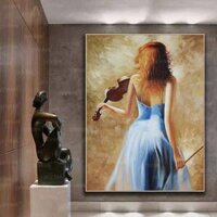 Tranh cô gái chơi đàn violon, đã có khung – MS5015