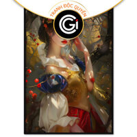 Tranh công chúa Bạch Tuyết,tranh sơn dầu cổ điển Châu Âu, tranh treo tường,dán tường treo phòng bé gái.CGI - 557