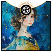 Tranh công chúa cổ tích, tranh sơn dầu cổ điển Châu Âu, tranh treo tường, tranh dán tường treo phòng bé gái CGI - 565