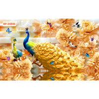 Tranh công phượng, tranh trang trí phòng khách, tranh nghệ thuật, tranh phong thủy, tranh 3d bóc dán,tranh decal