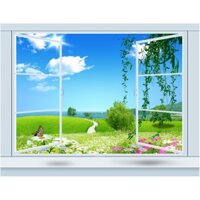Tranh cửa sổ, tranh dán tường mở rộng không gian,tranh dán tường 3D KT LỚN,,CS10