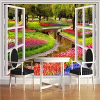 Tranh cửa sổ, tranh dán tường mở rộng không gian,tranh dán tường 3D KT LỚN,,CS19