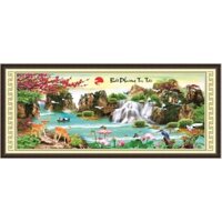 Tranh đá 3d phòng khách Bát Phương Tụ Tài 88721 (180x75cm) [KHO SỈ] Tranh chất lượng cao