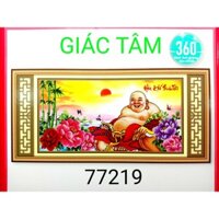 Tranh đá HÒA KHÍ SINH TÀI - 120x64cm - 77219 PHẬT BỒ TÁT DI LẶC BỐ ĐẠI HÒA THƯỢNG CHUỖI BỒ ĐỀ TÚI CÀN KHÔN BÔNG HOA MẪU